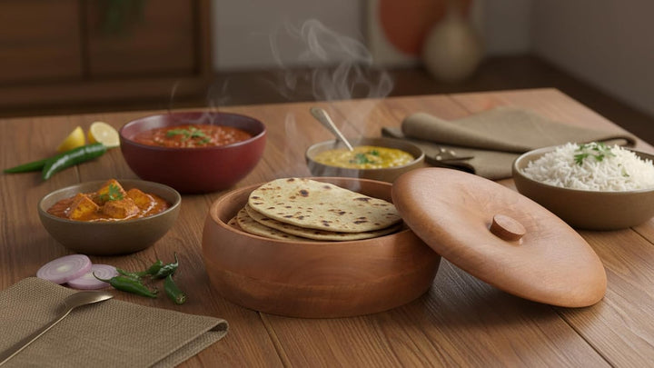 The Great Indian Bazaar Handgefertigter mexikanischer Tortilla-Wärmerkorb, indischer Chapati-Roti-Br