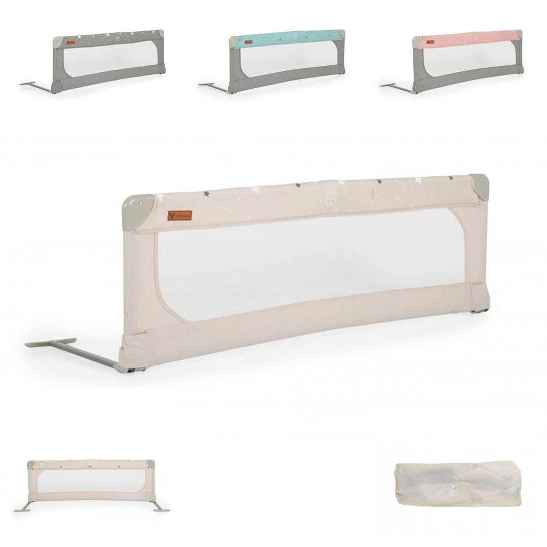 Cangaroo Bettschutzgitter Leinen 130 cm Bettgitter Rausfallschutz Front klappbar beige, beige