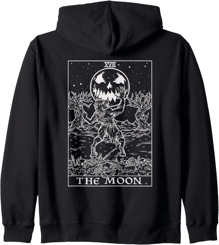 The Moon Tarot-Karte Halloween Werwolf Gothic Horror Hexe Kapuzenjacke