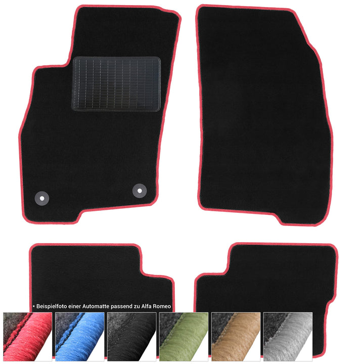 moto-MOLTICO Fussmatten Auto Velours Autoteppiche Schwarz Automatten Set 4-teilig passend für Alfa R