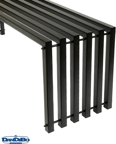 DanDiBo Gartenbank Metall Massiv Wetterfest Schwarz 120 cm Sitzbank Modern 96205 Parkbank Eisen Bank