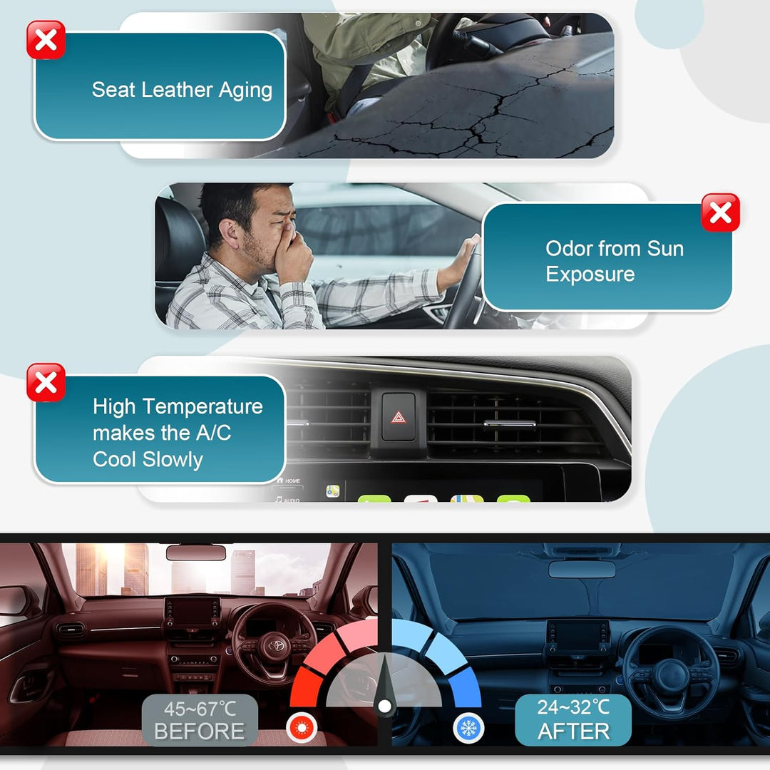 CDEFG Kompatibel mit Kia Ceed Proceed XCeed SW GT 2018-2023 2024 Sonnenschutz Abdeckungen Frontschei