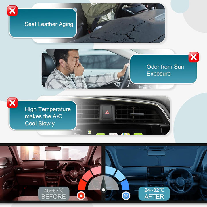 CDEFG Kompatibel mit Kia Ceed Proceed XCeed SW GT 2018-2023 2024 Sonnenschutz Abdeckungen Frontschei