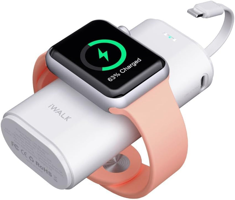 iWALK Ladestation Apple Watch Und iPhone,Tragbares LadegeräT FüR Apple Watch, 9000mAh Powerbank Mit