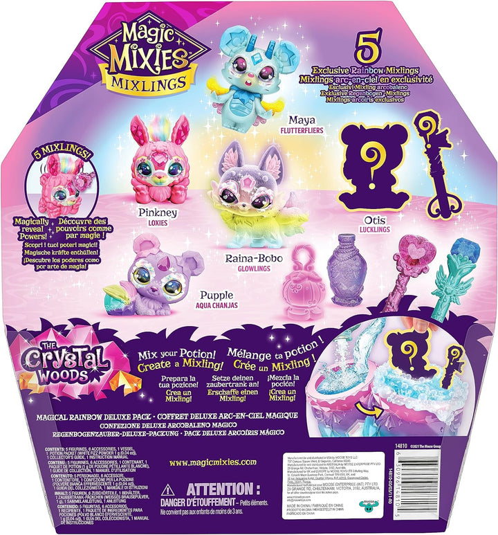 Die Magic Mixies Mixlings „Regenbogenzauber“-Bundle mit 5 exklusiven Mixlings mit einzigartigen Rege