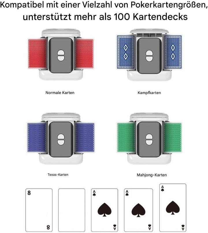 Automatischer Kartenmischer, Für 1-2 Spielekartensets, Wiederaufladbarer Automat mit Zwei Modi für P