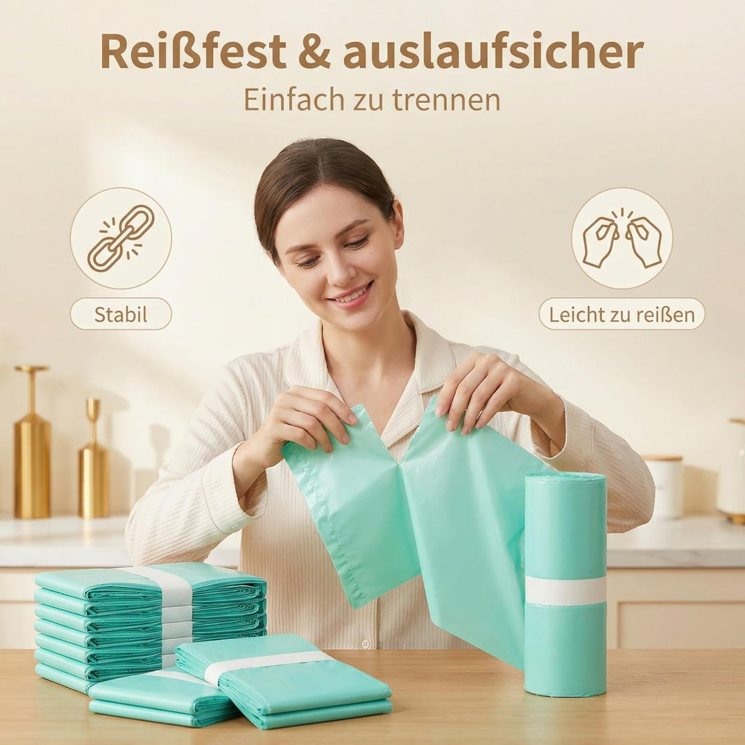 8er Pack Windelsack Nachfüllrollen | Kompatibel mit Korbell 16L Windeleimer | 10m Endlosrolle mit Ge