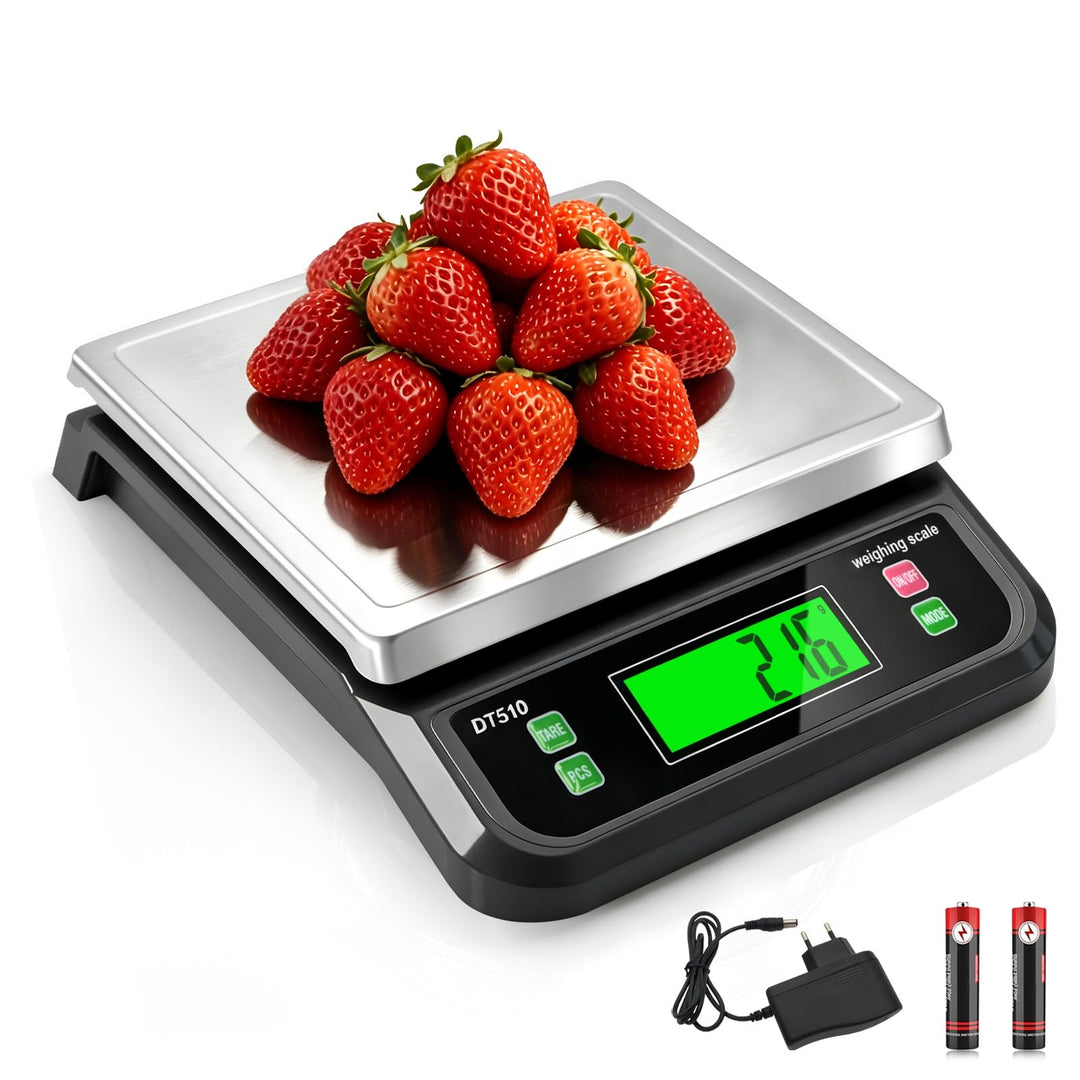 LICHUXIN Küchenwaage digital 40kg/88lb, mit grossem LCD-Display waage digital mit PCS zählen Und Tar