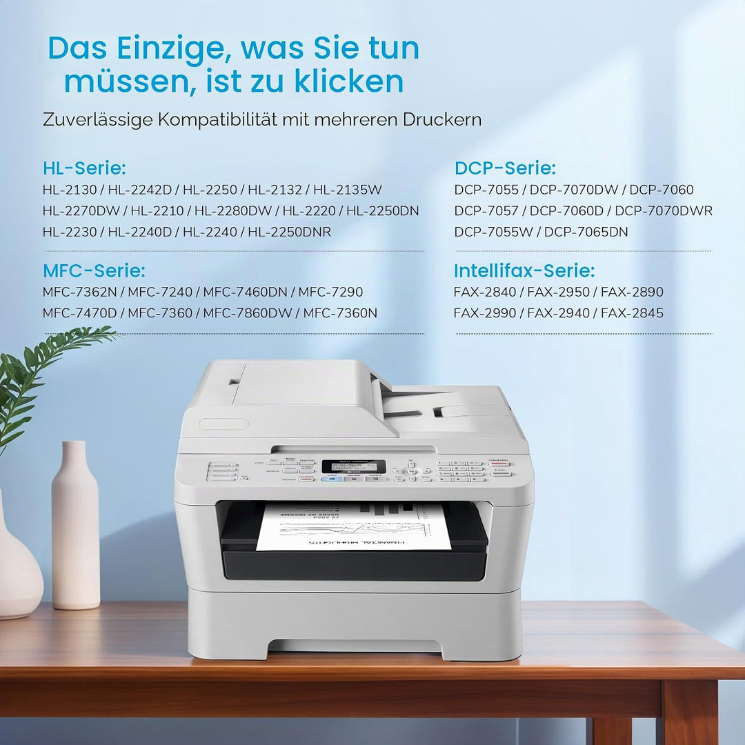 7Magic TN2220 Toner Kompatibel für Brother TN2220 TN2010 TN2210 Toner für Brother MFC-7360N DCP-7055