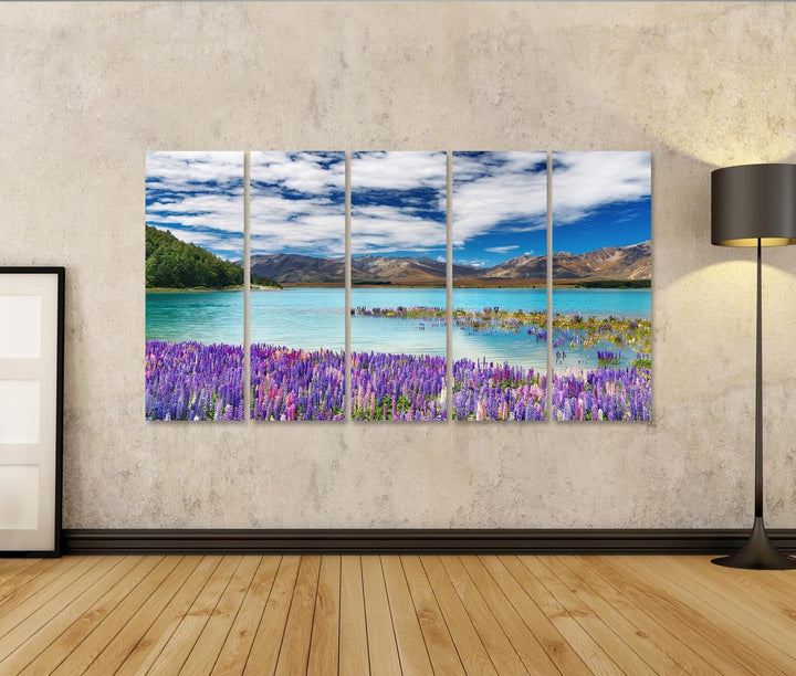 islandburner Bild auf Leinwand Lake Tekapo, Südinsel, Neuseeland Wandbild, Poster, Leinwandbild HRZ-