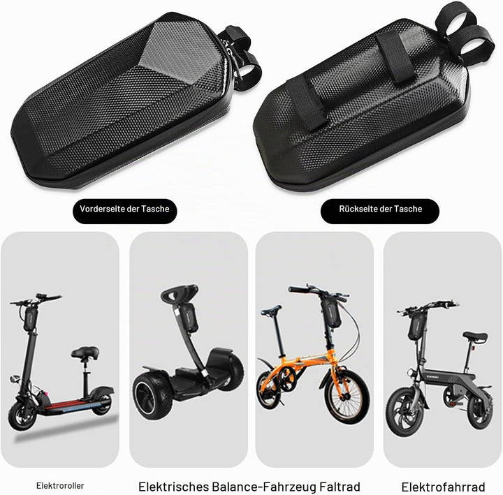 4L E Scooter Tasche für Roller wasserdichte Rollertasche Grosser Kapazität Lenkertasche Schwarz Vord