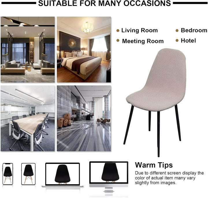 Lydevo Stuhlhussen 6er Esszimmer Strech Stuhlhussen für Esszimmerstühle Universal Waschbar Bezug Stu