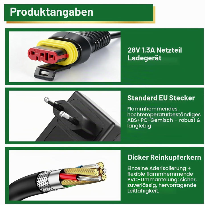 28 V 1,3A Adapter Rasenmäher Netzteil, Kompatibel mit Husqvarna Automower 105, 310, 315, 315X Mährob