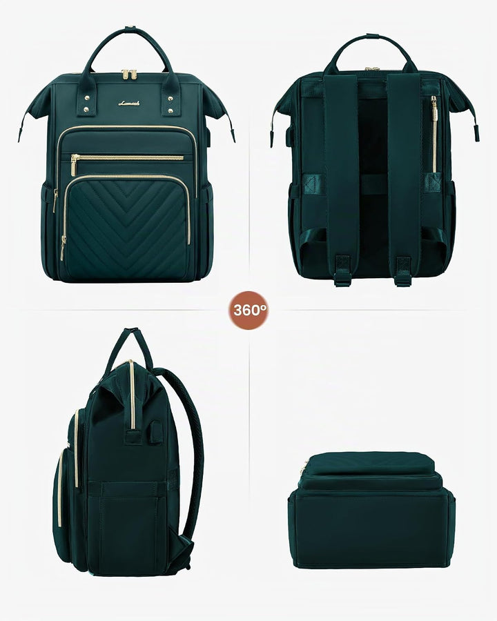 LOVEVOOK Rucksack Damen, 17,3 Zoll Laptop Schulrucksack Teenager Mädchen Wasserdicht, Elegant Reiser