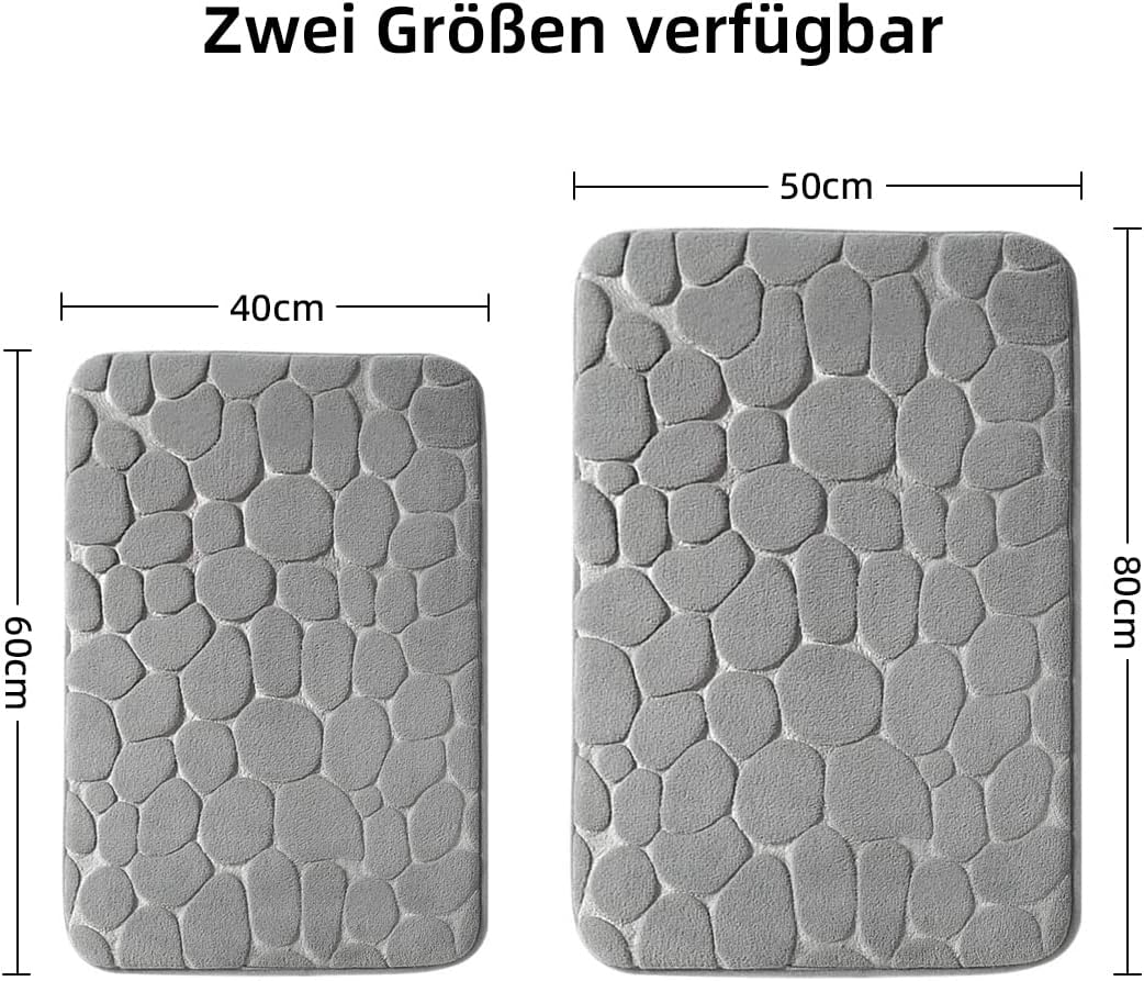 chakme Badematte Memoryschaum Badteppich Saugfähige Badvorleger Badezimmerteppich Duschmatte Deko Fu