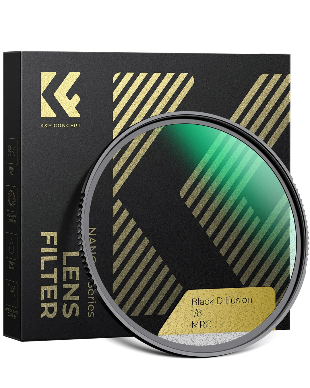 K&amp;F Concept Nano-X Black-Mist 1/8 Filter 62mm Black Promist 1/8 Filter aus Optisches Glas mit 28-fac
