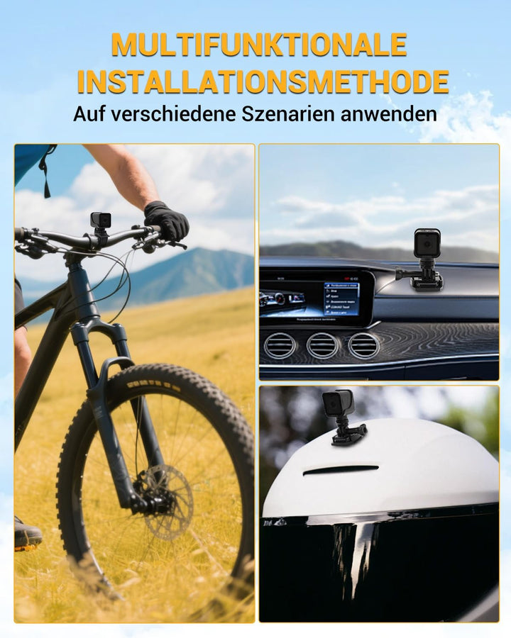 WLAN Action Kameras 120°Weitwinkel Sportkamera Mini Action Cam 1080P HD Dashcam Fahrrad für Helm und