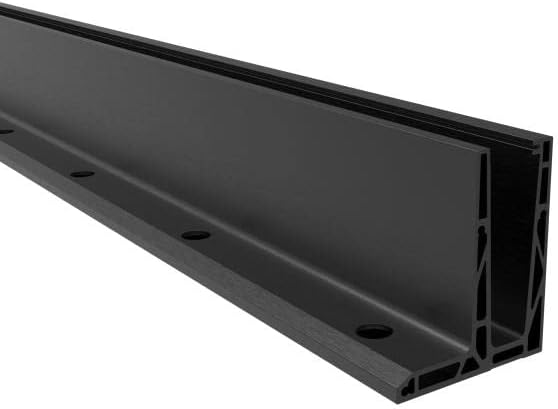Sellon24® Ganzglasgeländer ALU Glasgeländer Bodenprofil L Schwarz Bodenmontage ECO Profil (Dichtung