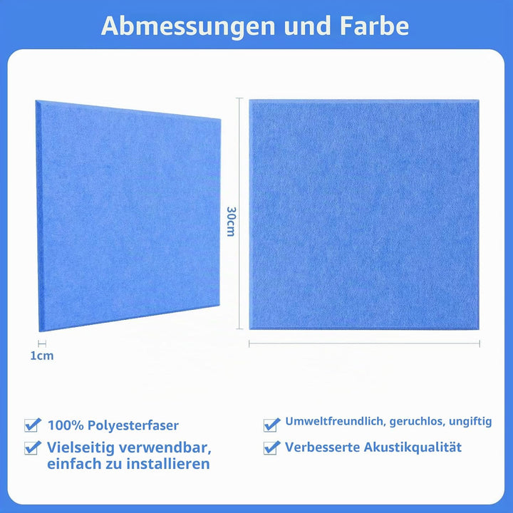 Rdutuok 12 Stück Selbstklebend Akustikplatten,30x30x1 cm Akustik Absorber Akustikpanel Schallschutzp