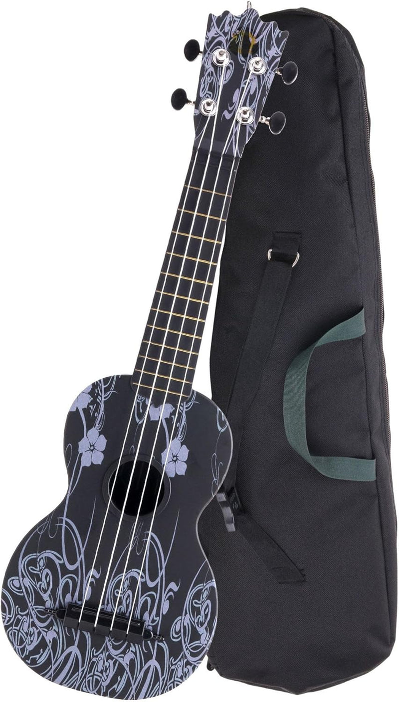 Classic Cantabile BeachBuddy "Black Beauty" Sopran Ukulele aus ABS Material (Uke, Hawaii Gitarre, PV