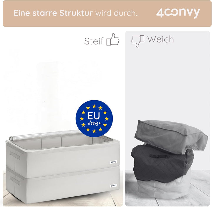 4CONVY feste Tasche für Aufbewahrung unter dem Bett - faltbare Kleideraufbewahrung Box mit Reissvers