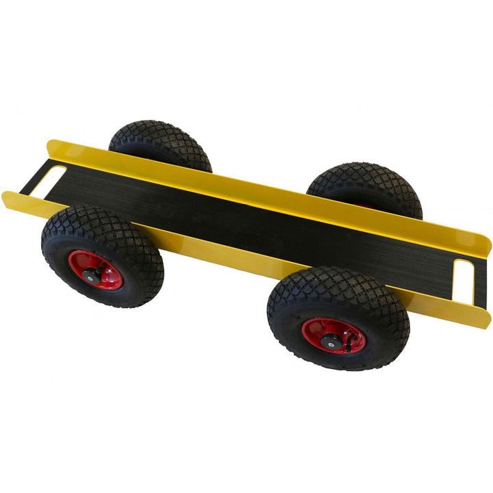 Ravendo Plattenwagen 4 Rad 300 Kg Länge 98,5 cm Schwerlast Lasten Karre Transportkarre Luftreifen Ma