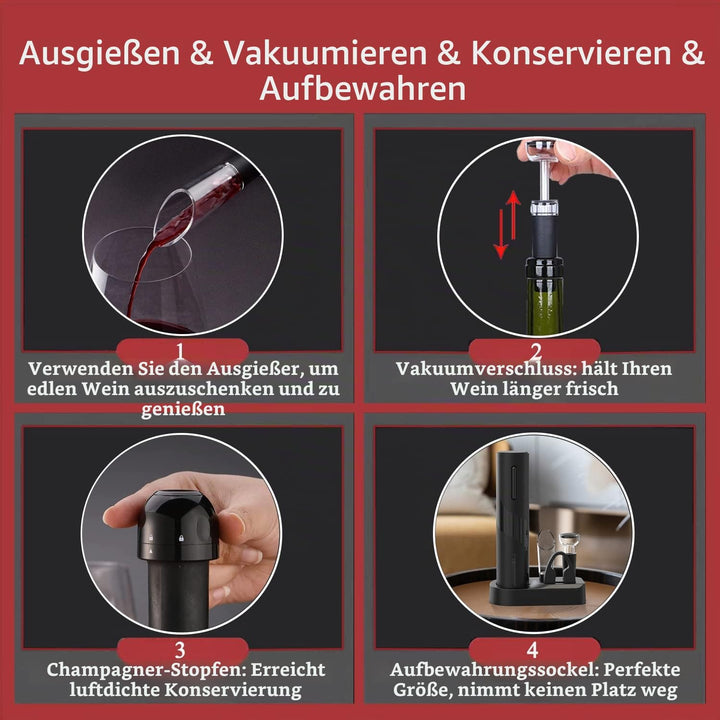 ZOYIDOUX 7 in 1 Wiederaufladbarer elektrischer Weinöffner Geschenkset Elektrischer Korkenzieher mit