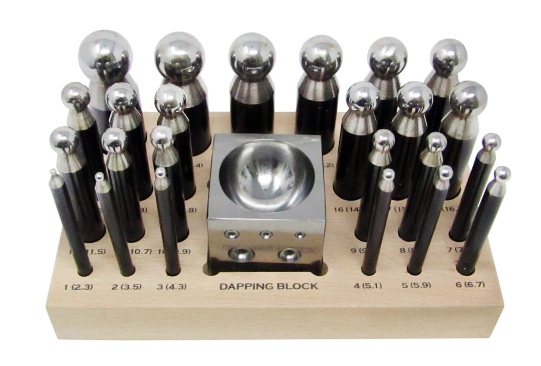 Complete 26-Piece Metal Forming Dapping Doming Punch and Block Set 2.3mm to 25.0mm by Bench Wizard 2