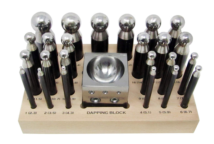 Complete 26-Piece Metal Forming Dapping Doming Punch and Block Set 2.3mm to 25.0mm by Bench Wizard 2