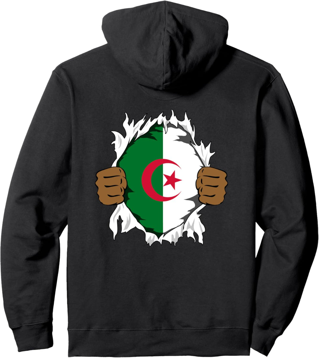 Algerien Flagge Algerische Wurzeln Herkunft Geschenk Pullover Hoodie