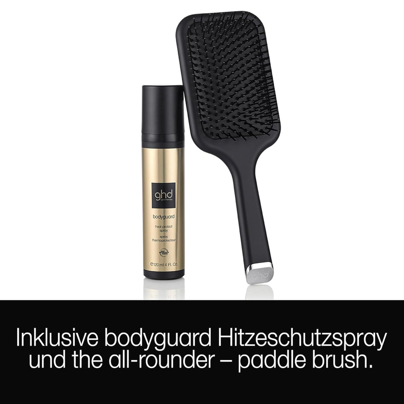 ghd platinum+ Geschenkset mit dem ghd bodyguard und der Allrounder Bürste - Paddle Brush