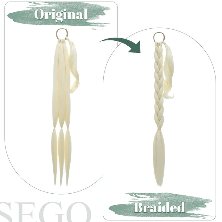 SEGO 86cm Braid Extensions Ponytail Haarteil Lang Pferdeschwanz Haare zum Einflechten Haare zum Einf