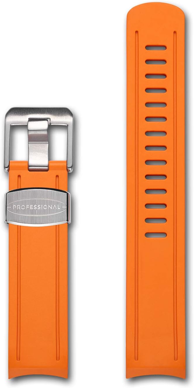 CRAFTER BLUE Ersatz-Uhrenarmband mit gebogenem Ende, Gummi für Seiko Sumo SPB101J1, SPB125J1, SPB103