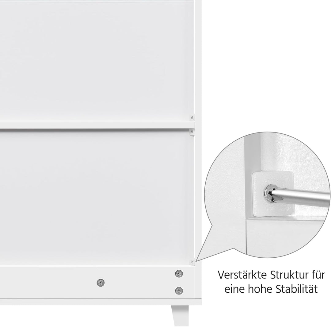 Yaheetech Schuschrank Schuhregal mit 1 Schublade und 2 Türen Schuhablage Verstellbare Einlegeböden S
