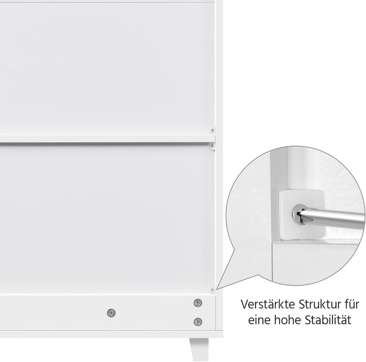 Yaheetech Schuschrank Schuhregal mit 1 Schublade und 2 Türen Schuhablage Verstellbare Einlegeböden S