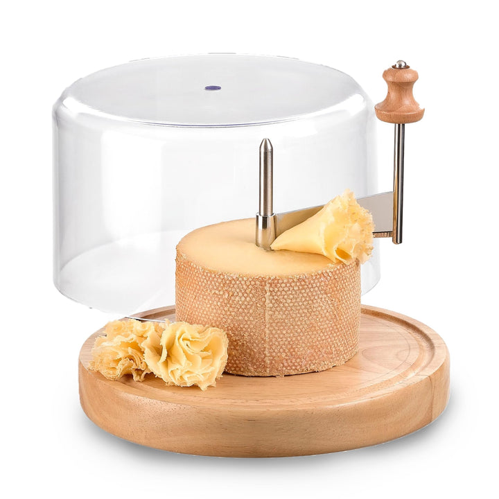 Iris Barcelona 3358 Käsehobel mit Deckel, Edelstahl, Holz, 22,5 x 15 x 22 cm