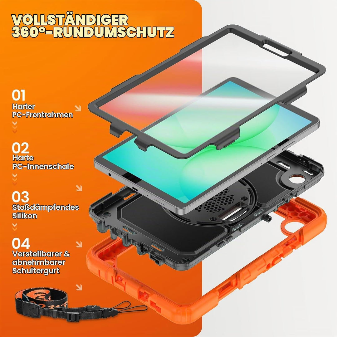 SEYMAC stock Hülle für Samsung Galaxy Tab A11/A9 8,7 Zoll 2025/2023, Stossfeste Hülle mit Displaysch