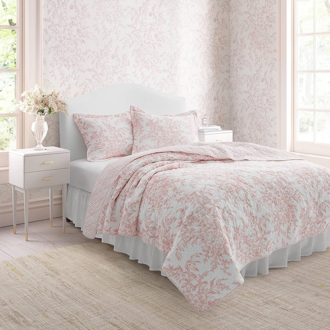 Laura Ashley - Bettwäsche-Set für Doppelbett, wendbare Baumwoll-Bettwäsche mit passendem Kissenbezug