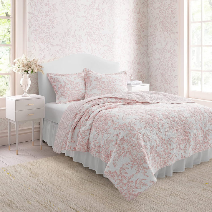 Laura Ashley - Bettwäsche-Set für Doppelbett, wendbare Baumwoll-Bettwäsche mit passendem Kissenbezug
