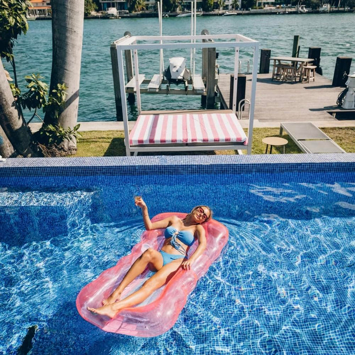 Misomo Pool Lounger Miami Beach Pink | Masse: 170 x 97 cm | Luftmatratze Wasser | Aufblasbar in < 2