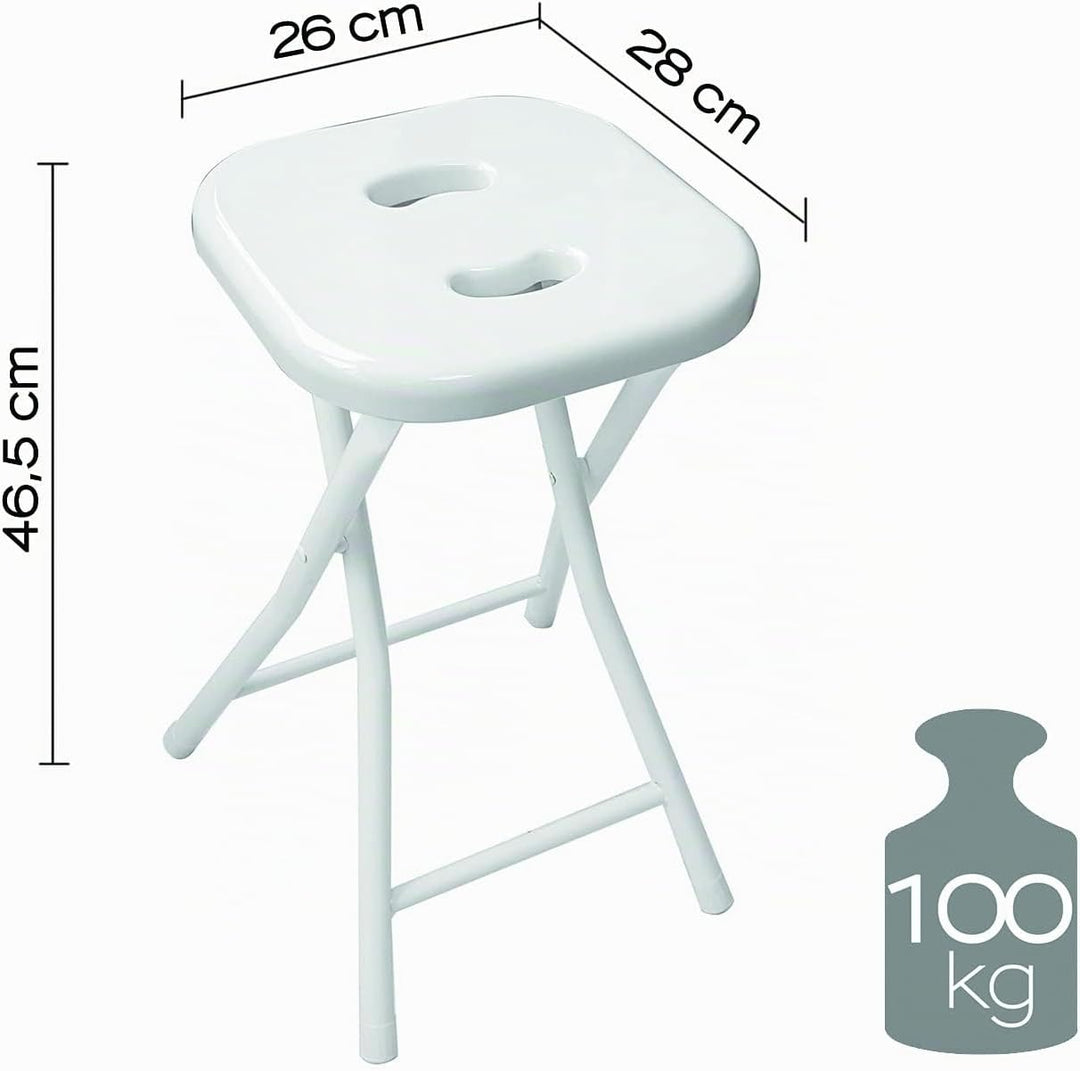 Gedy Klappbarer Badezimmerhocker, Masse und Gewicht: 46,5 x 26 x 28 cm &amp; 1,156 kg, verschliessbarer