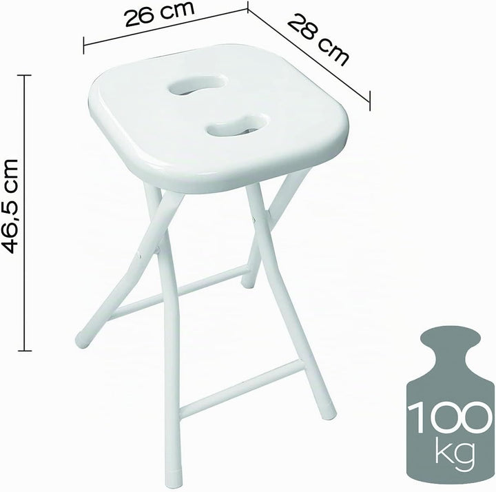 Gedy Klappbarer Badezimmerhocker, Masse und Gewicht: 46,5 x 26 x 28 cm &amp; 1,156 kg, verschliessbarer