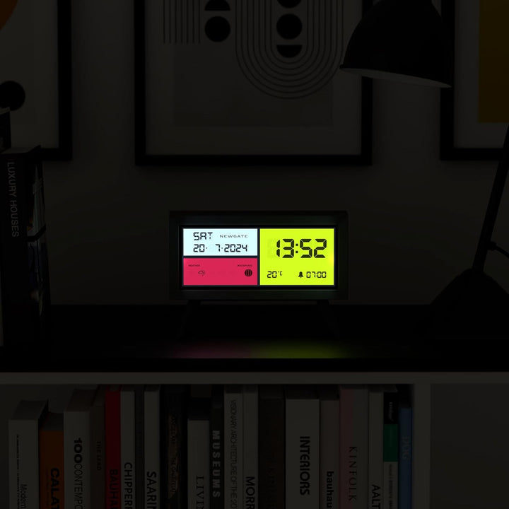 NEWGATE® Spectronoma Moderner LCD-Wecker, Schwarz, Schwarz