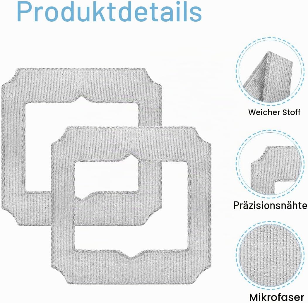 10 Stück für Ecovacs Winbot Mini Ersatzteile Wischtücher Reinigungstuch Set, für Ecovacs Winbot Fens