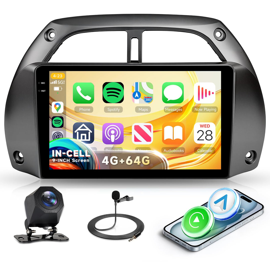 4G+64G Rimoody Autoradio Android für Toyota RAV4 2001-2006 9 Zoll IN-Cell Stereo RAV4 mit Wireless C