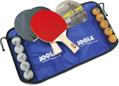 JOOLA Tischtennis-Set Family , 4 Tischtennisschläger + 10 Tischtennisbälle + Tasche & JOOLA Easy Tis