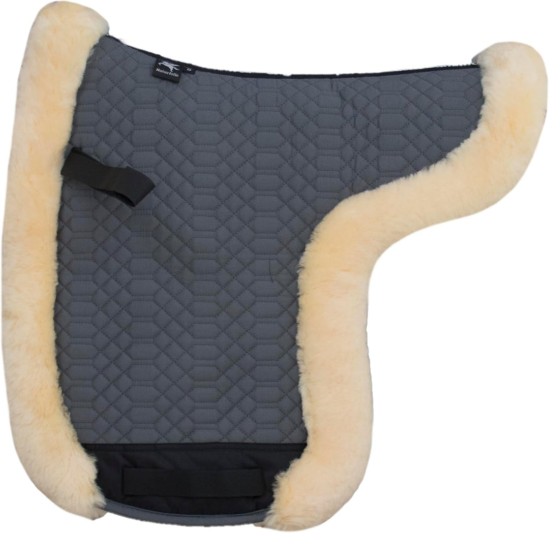 Engel Reitsport Lammfell Satteldecke SADEK4 Unterseite komplett Fell Fellkranz grau-med. Dressur (D)