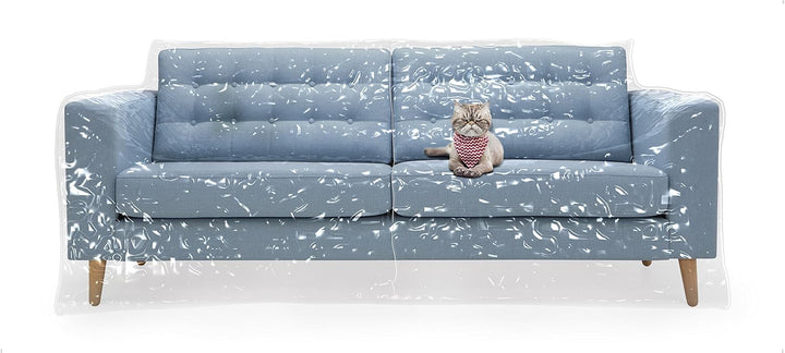 MEMINIM Plastic Couch Cover for Pets Cat Scratching Protector Clawing Deterrent Heavy Duty Water Res