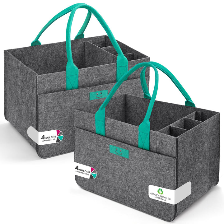 Eurhomewit Filz Einkaufskörbe Filztasche 30L Einkaufskorb Faltbar Einkaufstasche mit Fächern, Filzta