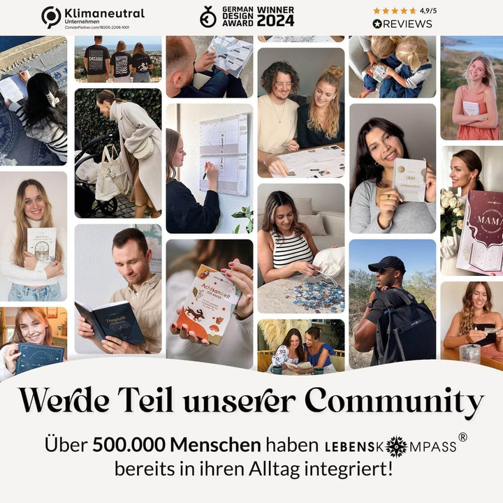 Lebenskompass® Adventskalender zum Befüllen aus Stoff für Kinder - Wandteppich mit 24 Taschen - Stof